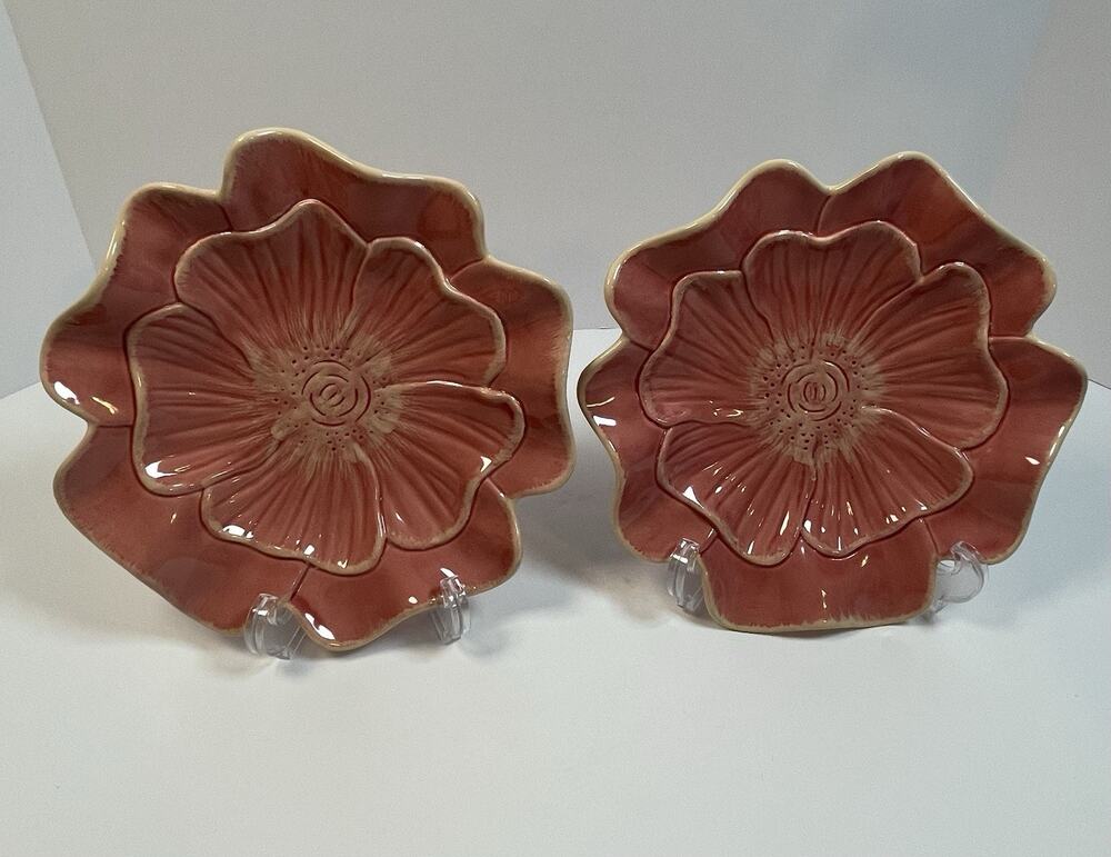 Set Of 2 Vintage Collectible Special Place Pink Floral 8.5” Plates